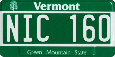 VT license plate NIC160