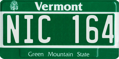 VT license plate NIC164