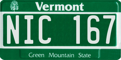 VT license plate NIC167