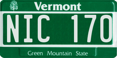 VT license plate NIC170