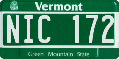 VT license plate NIC172