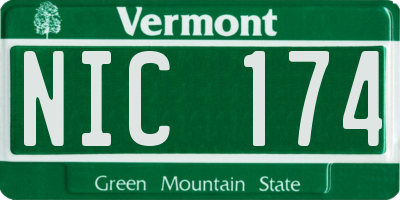 VT license plate NIC174