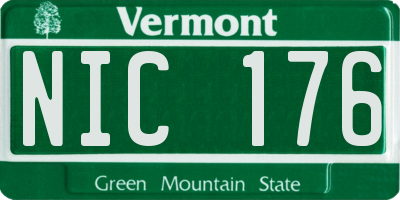 VT license plate NIC176
