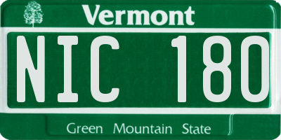VT license plate NIC180