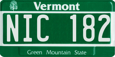 VT license plate NIC182