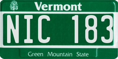 VT license plate NIC183