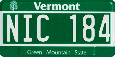 VT license plate NIC184