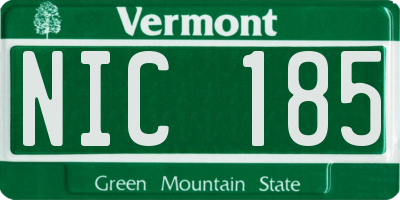 VT license plate NIC185