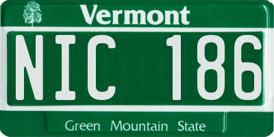 VT license plate NIC186