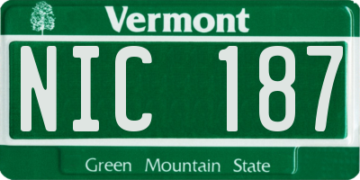 VT license plate NIC187
