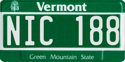VT license plate NIC188