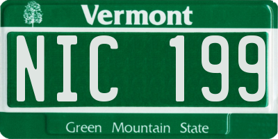 VT license plate NIC199