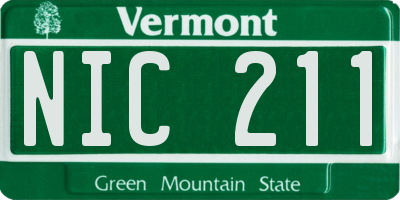 VT license plate NIC211
