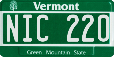 VT license plate NIC220