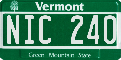 VT license plate NIC240