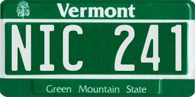 VT license plate NIC241