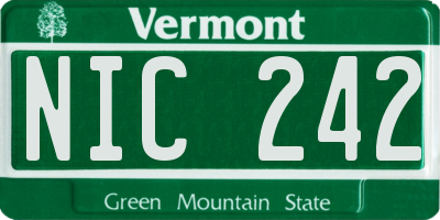 VT license plate NIC242