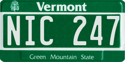 VT license plate NIC247