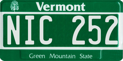 VT license plate NIC252