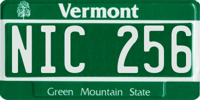 VT license plate NIC256