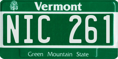 VT license plate NIC261