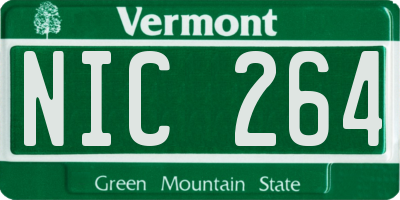 VT license plate NIC264