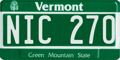 VT license plate NIC270