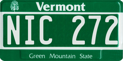 VT license plate NIC272