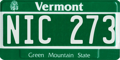 VT license plate NIC273