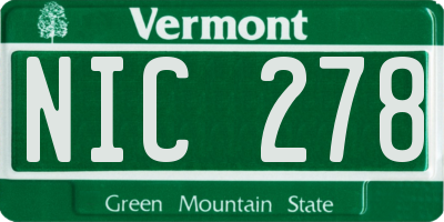 VT license plate NIC278