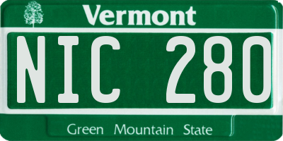 VT license plate NIC280