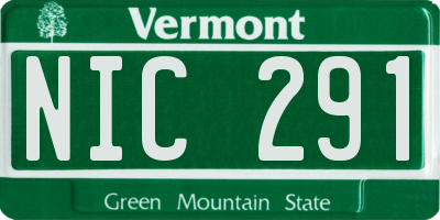 VT license plate NIC291