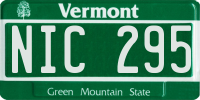 VT license plate NIC295