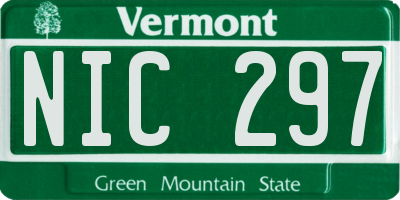 VT license plate NIC297