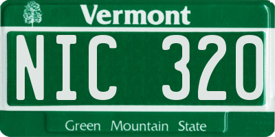 VT license plate NIC320