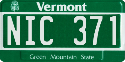 VT license plate NIC371