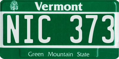 VT license plate NIC373
