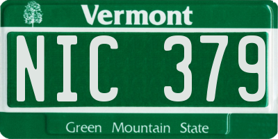 VT license plate NIC379