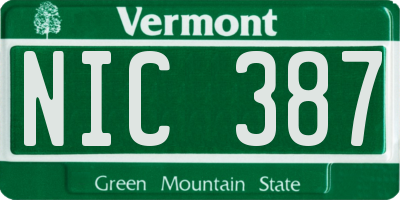 VT license plate NIC387