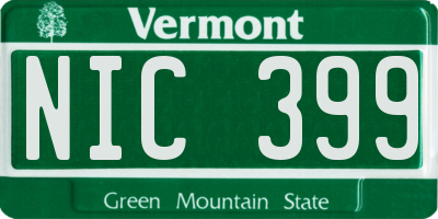 VT license plate NIC399