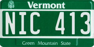 VT license plate NIC413