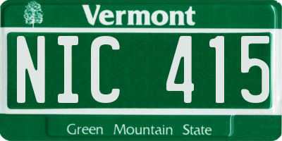 VT license plate NIC415