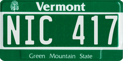 VT license plate NIC417