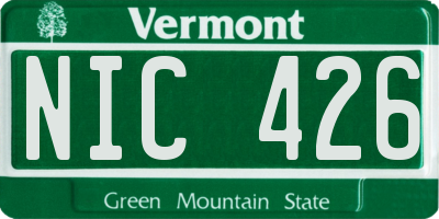 VT license plate NIC426