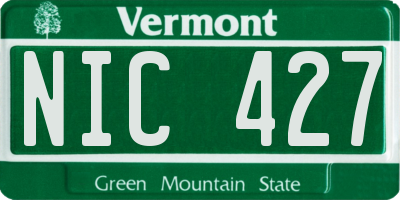 VT license plate NIC427