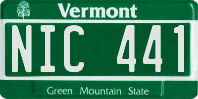 VT license plate NIC441