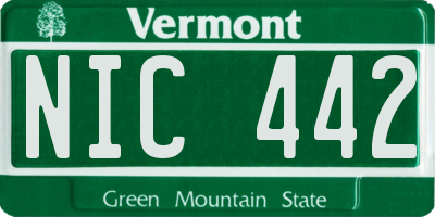 VT license plate NIC442
