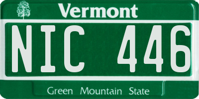 VT license plate NIC446