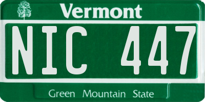 VT license plate NIC447