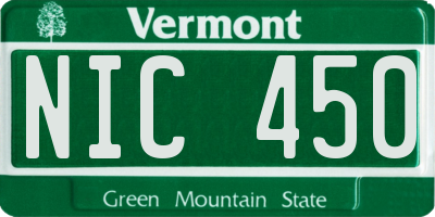 VT license plate NIC450